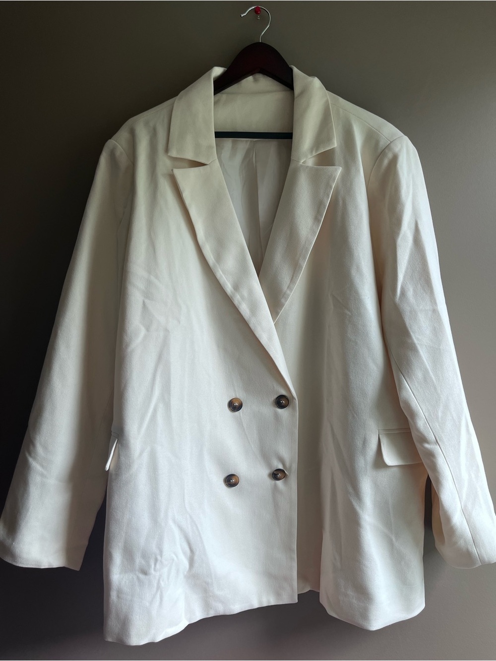 Women’s Double-Breasted Cream Blazer Jacket 3xl brand new